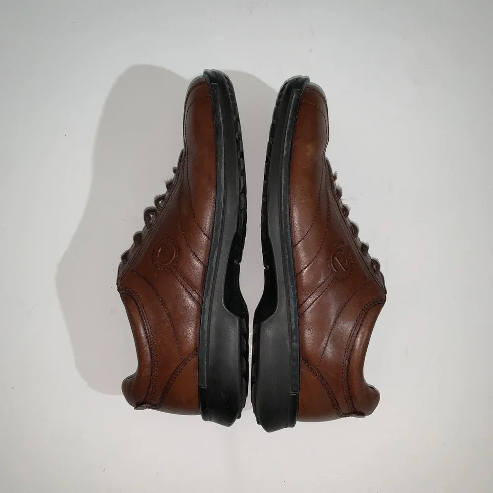 ECCO Shoes Mens Size 12.5 Brown Leather Lace Up Casual Comfort Walking Oxfords